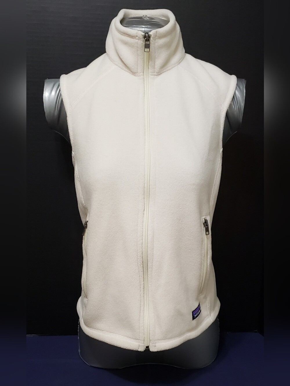 Patagonia Womens Synchilla Fleece Zip Up Vest Cream White Size Small